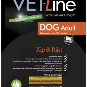 Futter von Vet-Line, Hund, Huhn und Reis, große Rassen