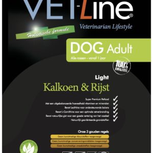Futter von Vet-Line, Adult, Hund, Pute und Reis, Light