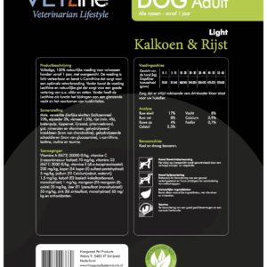 Futter von Vet-Line, Adult, Hund, Pute und Reis, Light